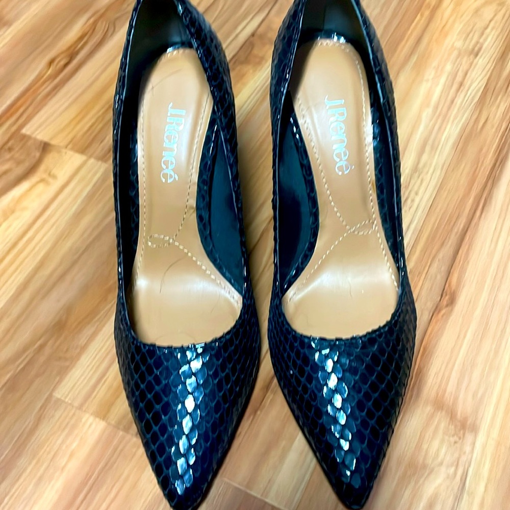 J RENEE BLACK Textured Pump Sz 7W